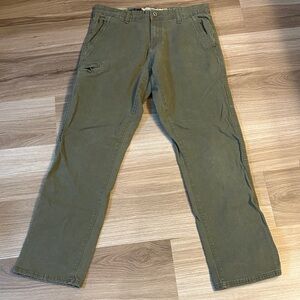 Weatherproof Vintage Men's Flex Utility Stretch Canvas Olive Pants Waist 32